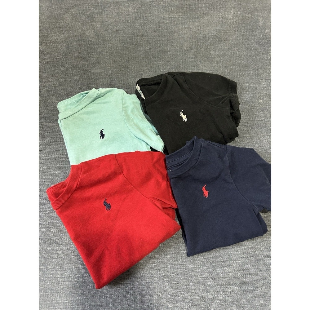 Lot Of 4 Boys Polo Ralph Lauren Short Sleeve Tshirts Size 18/24 Months